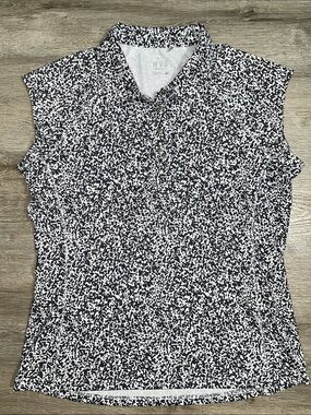 Nivo Sport | black + white athletic polo size large